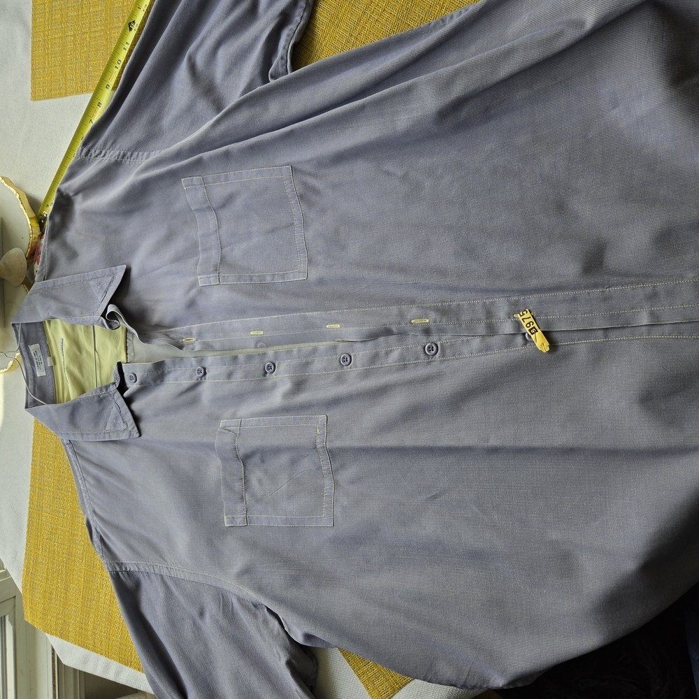 Mens Boulevard Blue Grey Button Up Shirt Xxl